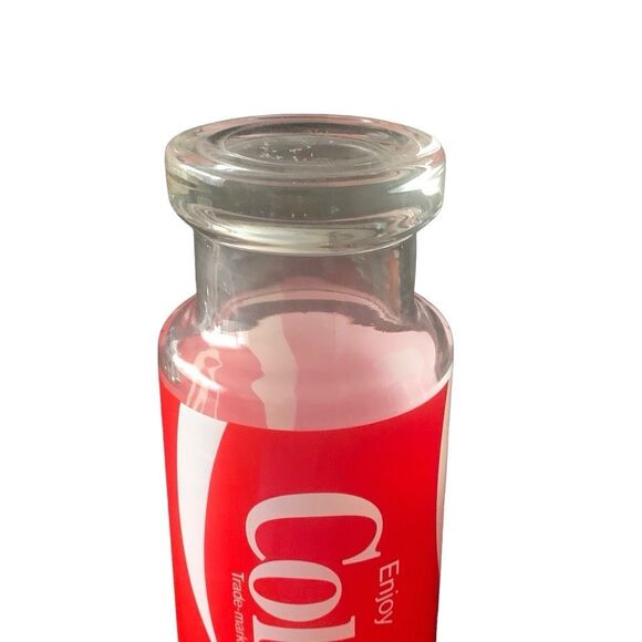 Vintage Coca-Cola Enjoy Coke Footed Pedestal Tumbler Glass Cup Nostalgia - Picture 9 of 14